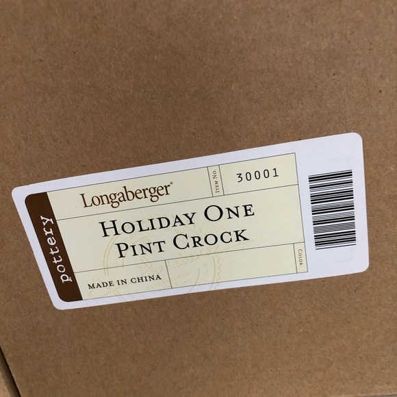 NWT Longaberger Pottery Holiday pint crock with lid - Picture 8 of 8